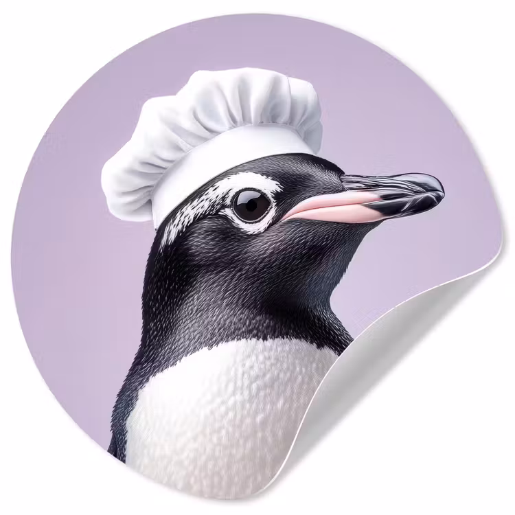 Behangcirkel - Pinguïn - Koksmuts - Lief - Paars — 1