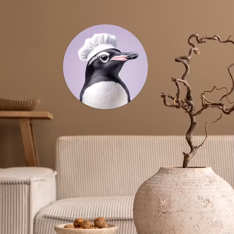 Behangcirkel - Pinguïn - Koksmuts - Lief - Paars — 2