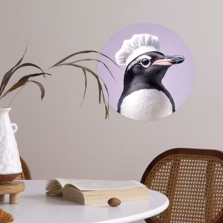 Behangcirkel - Pinguïn - Koksmuts - Lief - Paars — 4