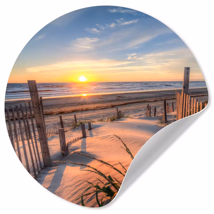 Behangcirkel - Strand - Zee - Duin - Zonsondergang - Landschap — 1