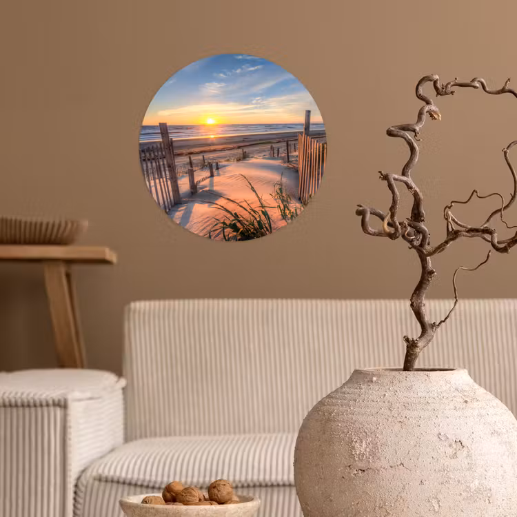 Behangcirkel - Strand - Zee - Duin - Zonsondergang - Landschap — 2