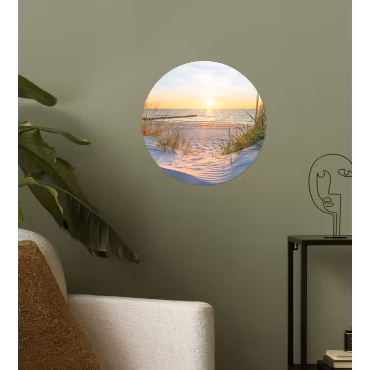 Behangcirkel - Strand - Zon - Duin - Gras - Zand - Horizon — 3