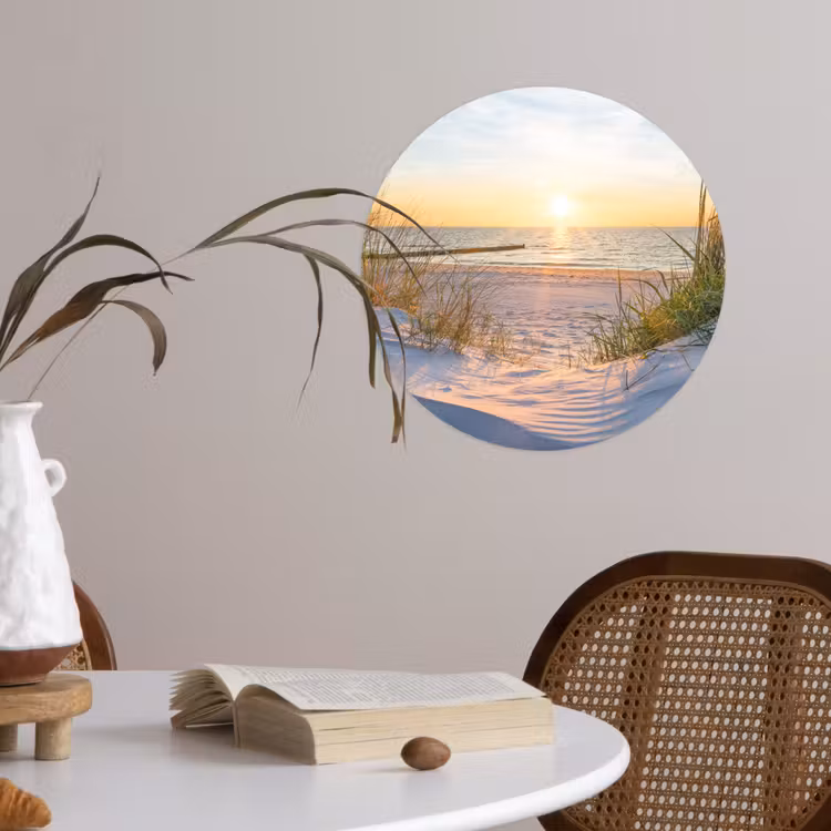 Behangcirkel - Strand - Zon - Duin - Gras - Zand - Horizon — 4