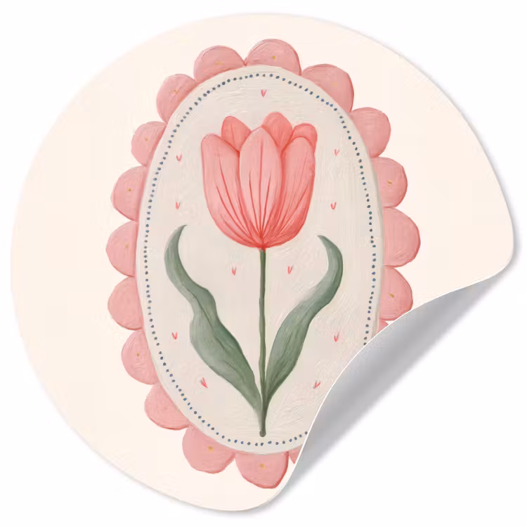 Behangcirkel - Tulp - Lijst - Ovaal - Illustratie — 1