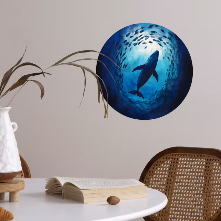 Behangcirkel - Walvis - Vissen - Donkerblauw — 4
