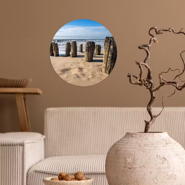 Behangcirkel - Zand - Strand - Paal - Water - Zomer — 2