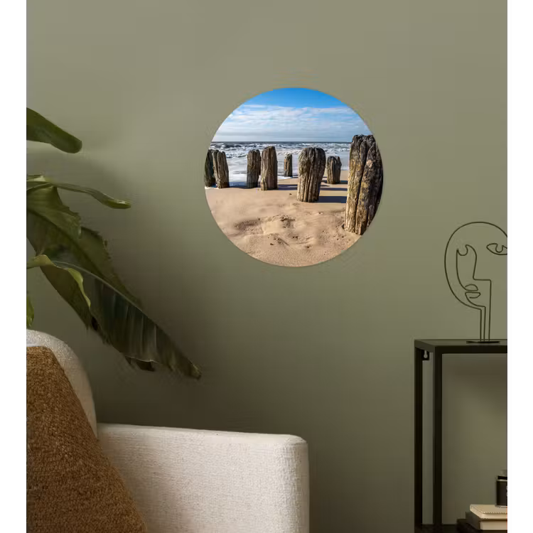 Behangcirkel - Zand - Strand - Paal - Water - Zomer — 3
