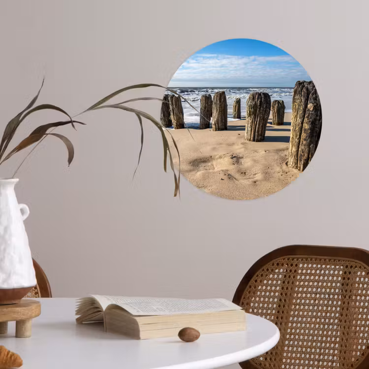 Behangcirkel - Zand - Strand - Paal - Water - Zomer — 4