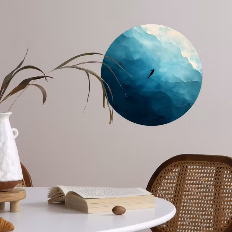 Behangcirkel - Zee - Silhouet - Abstract - Blauw — 4