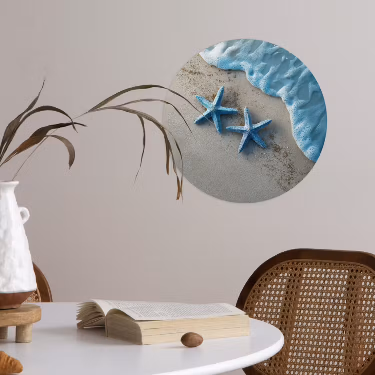 Behangcirkel - Zeesterren - Zand - Zee - Blauw — 4