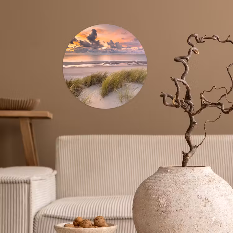 Behangcirkel - Zonsondergang - Duin - Strand - Planten - Zee — 2