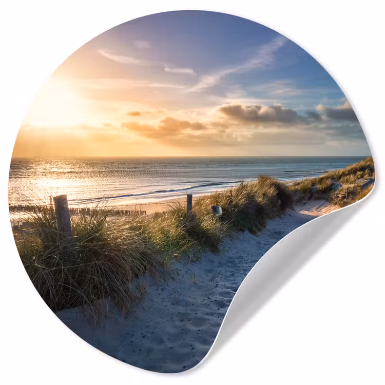 Behangcirkel - Zonsondergang - Strand - Duin - Gras - Bank — 1