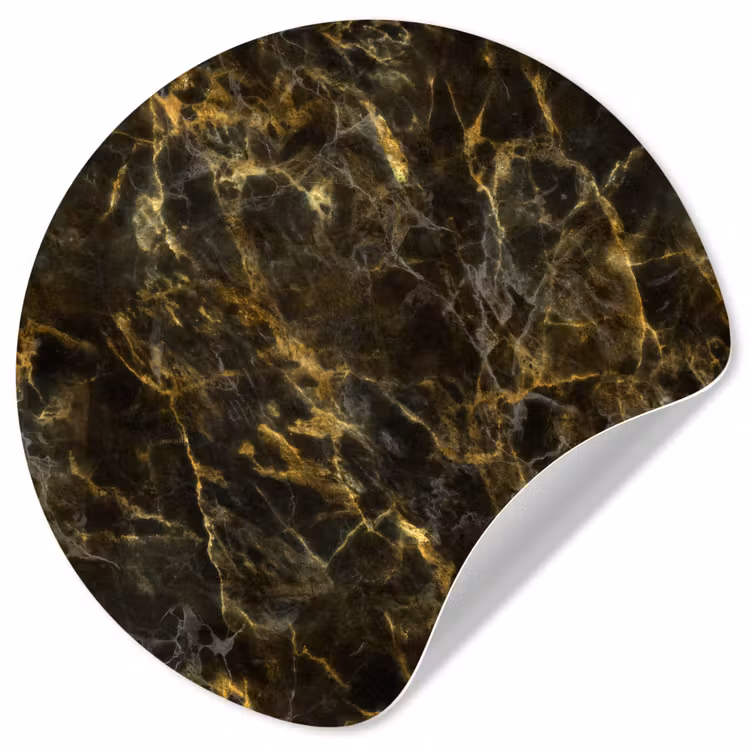 Behangcirkel - Zwart - Marmer - Goud — 1