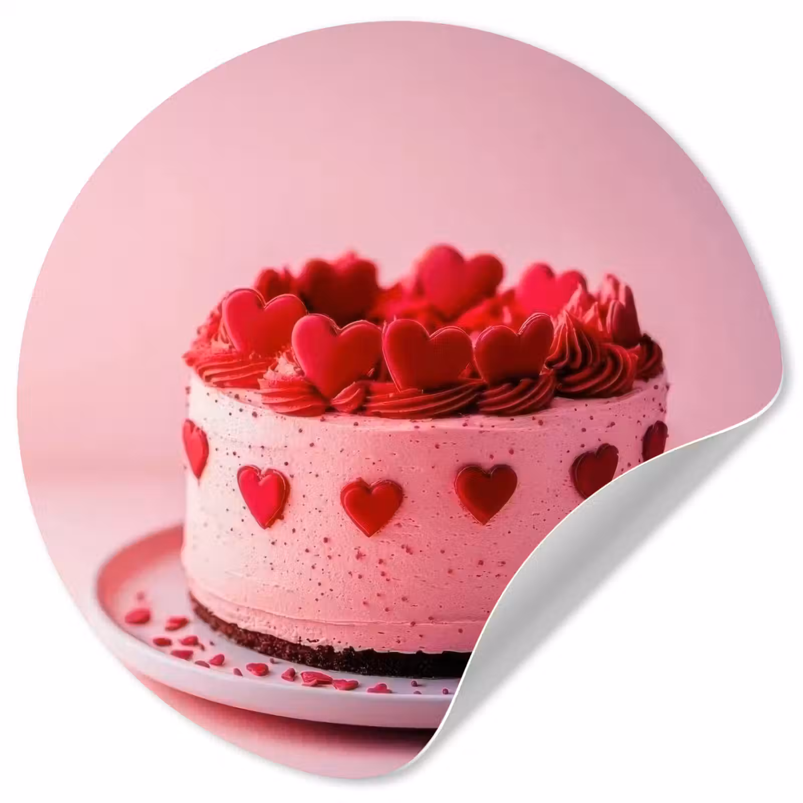Behangcirkel - Taart - Hart - Roze — 1