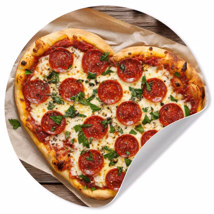 Behangcirkel - Pizza - Hart - Pepperoni - Tomaat — 1