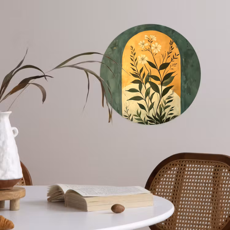 Behangcirkel - Plant - Bloemen - Wit — 4
