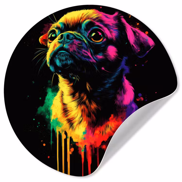 Behangcirkel - Puck - Hond - Verf - Kleuren — 1