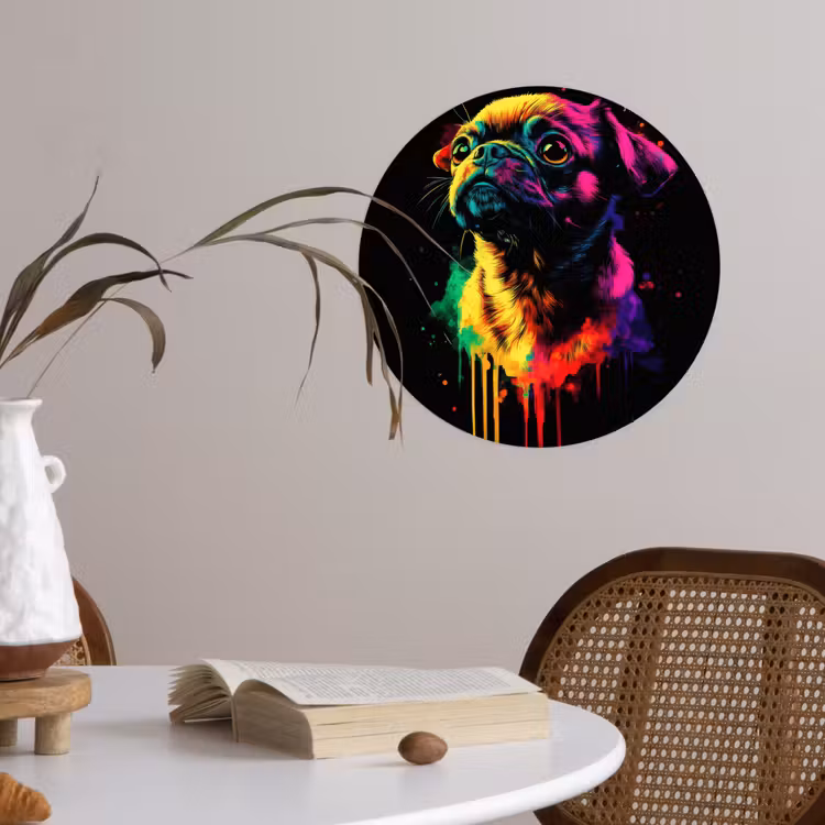 Behangcirkel - Puck - Hond - Verf - Kleuren — 4