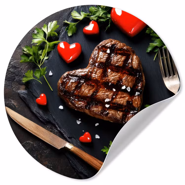 Behangcirkel - Steak - Hart - Bestek — 1