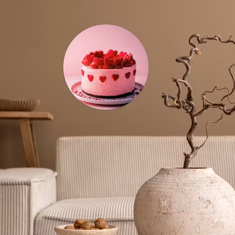 Behangcirkel - Taart - Hart - Roze — 2