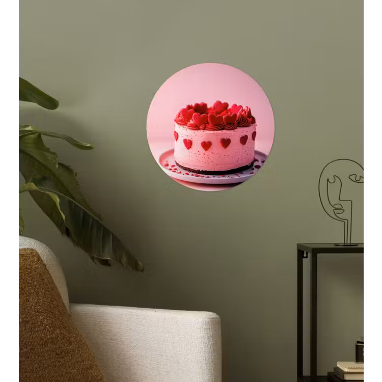 Behangcirkel - Taart - Hart - Roze — 3