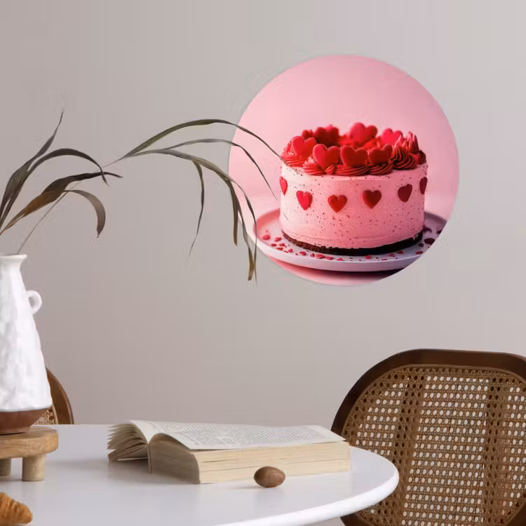 Behangcirkel - Taart - Hart - Roze — 4
