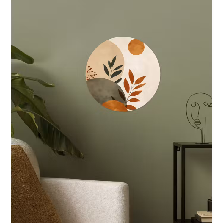 Behangcirkel - Vormen - Rond - Bladeren - Beige — 3