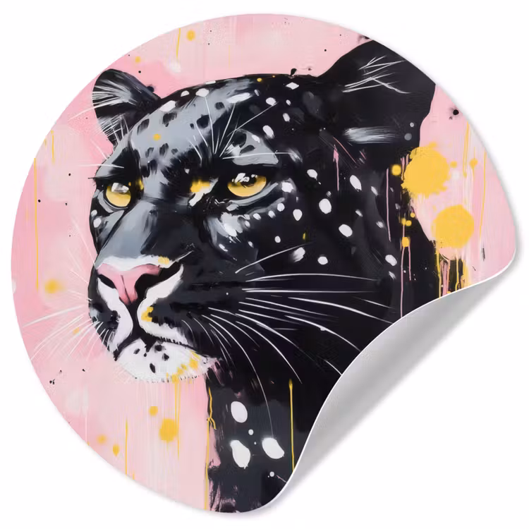 Behangcirkel - Zwart - Panter - Roze - Abstract — 1