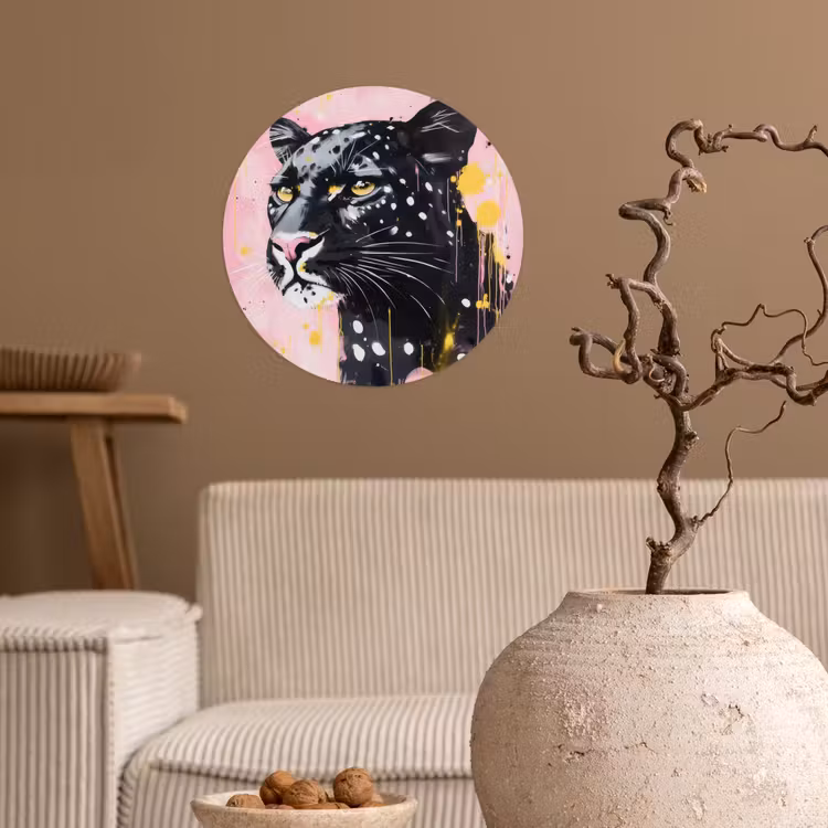 Behangcirkel - Zwart - Panter - Roze - Abstract — 2