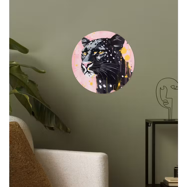 Behangcirkel - Zwart - Panter - Roze - Abstract — 3