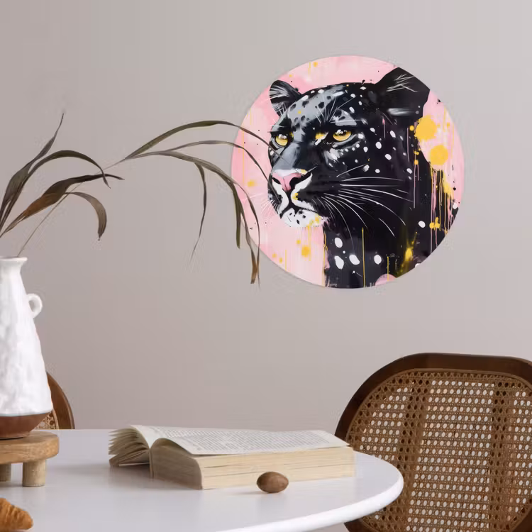 Behangcirkel - Zwart - Panter - Roze - Abstract — 4