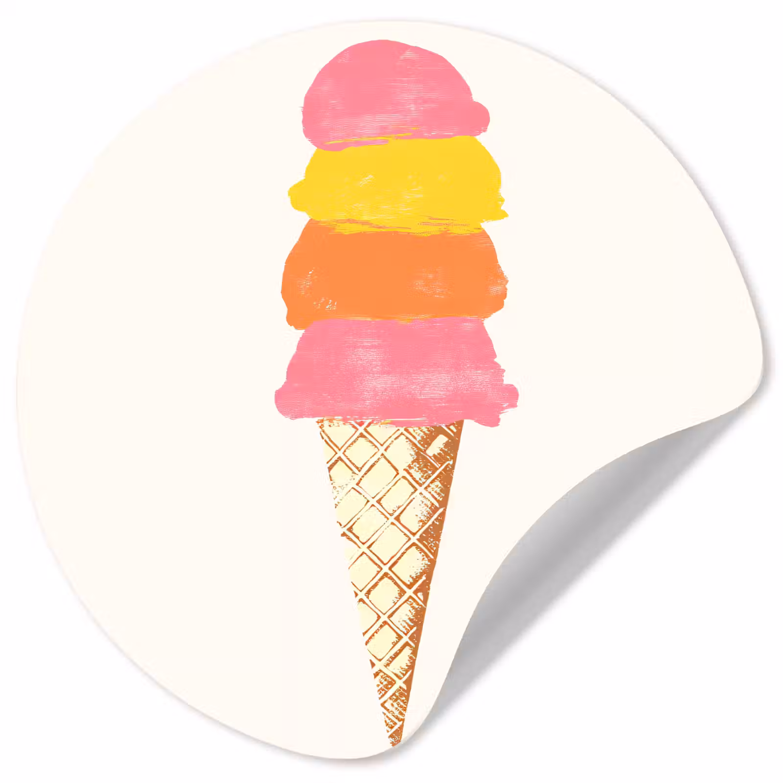 Behangcirkel - Schepijs - Hoorntje - Illustratie - Minimalistisch — 1