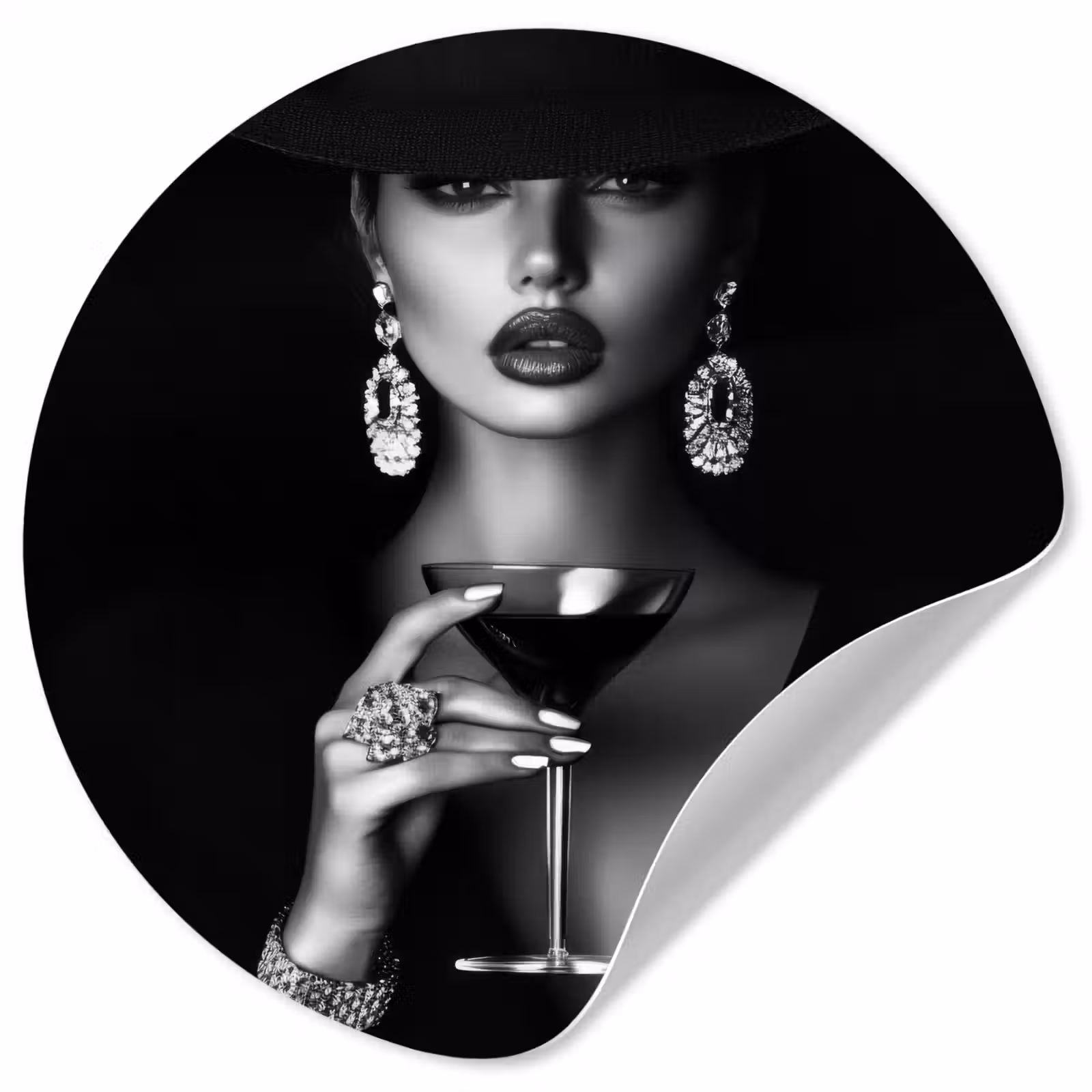 Behangcirkel - Vrouw - Cocktail - Chic — 1