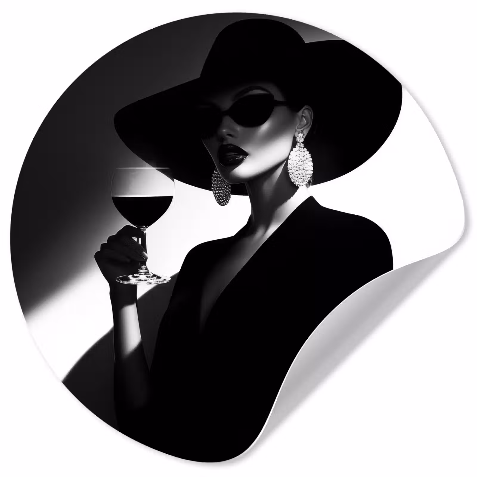 Behangcirkel - Vrouw - Wijn - Chic — 1