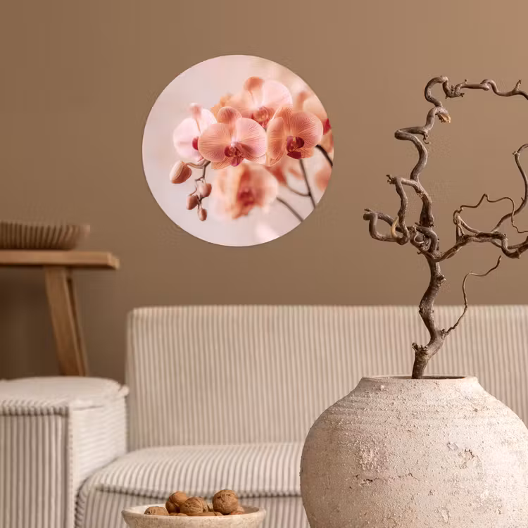 Behangcirkel - Orchidee - Bloemen - Roze - Bloemblaadjes — 2