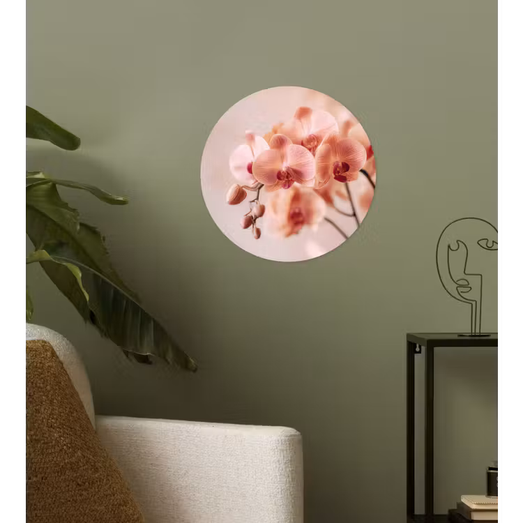 Behangcirkel - Orchidee - Bloemen - Roze - Bloemblaadjes — 3