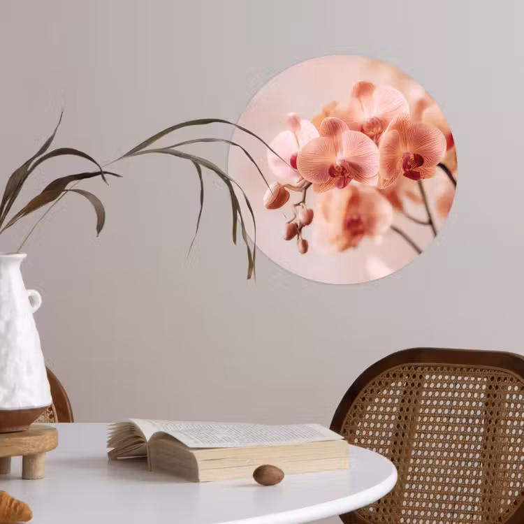 Behangcirkel - Orchidee - Bloemen - Roze - Bloemblaadjes — 4