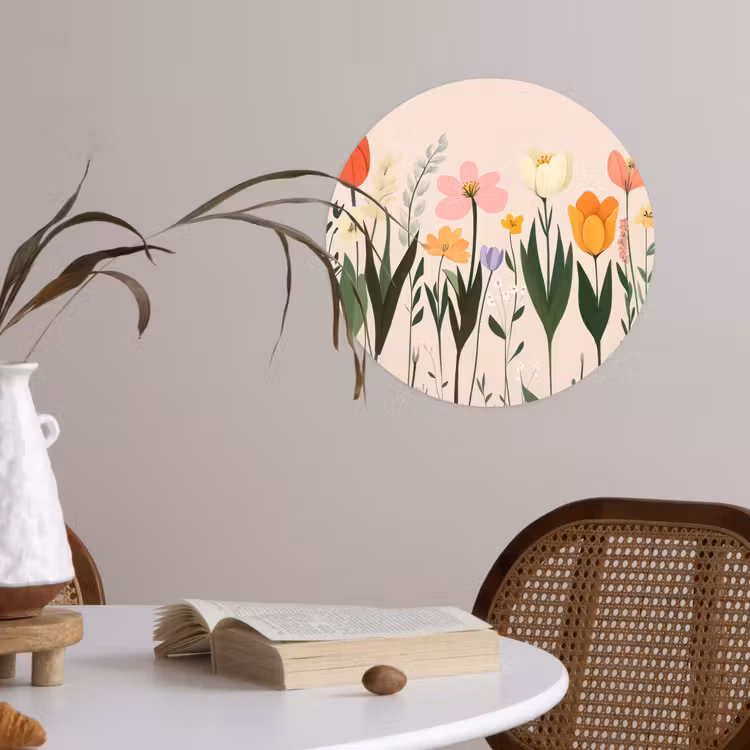 Behangcirkel - Pasteltinten - Bloemen - Illustratie — 4