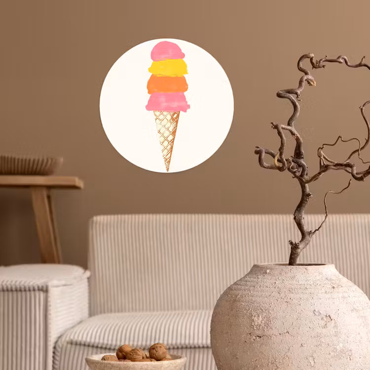 Behangcirkel - Schepijs - Hoorntje - Illustratie - Minimalistisch — 2