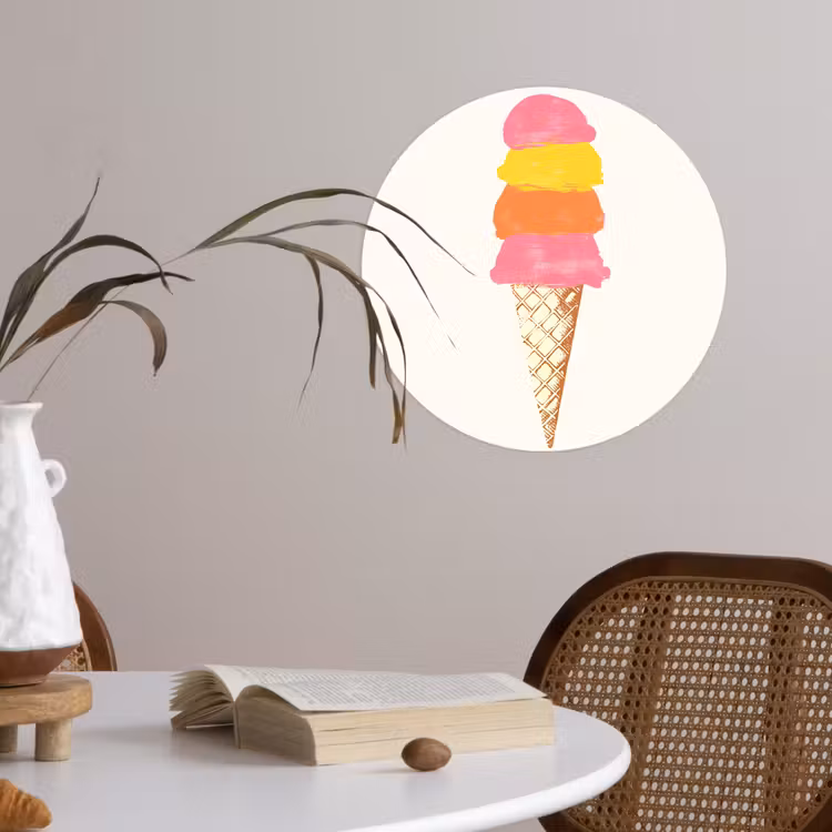 Behangcirkel - Schepijs - Hoorntje - Illustratie - Minimalistisch — 4
