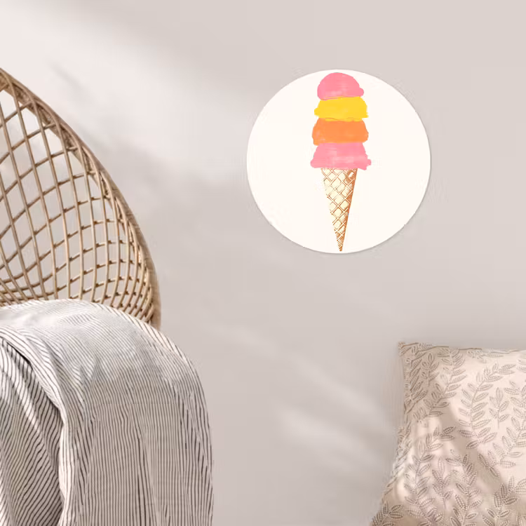 Behangcirkel - Schepijs - Hoorntje - Illustratie - Minimalistisch — 5