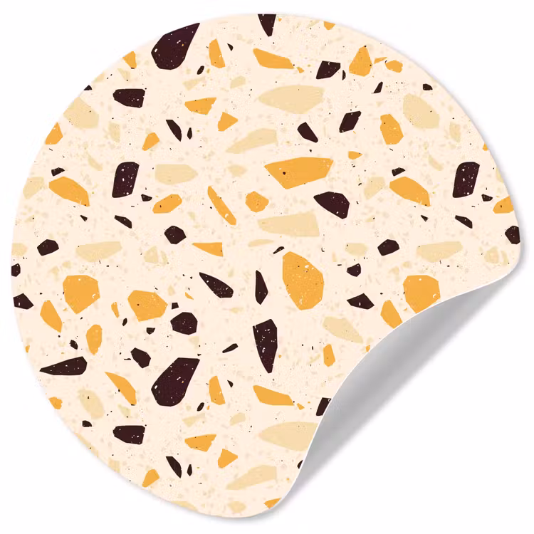 Behangcirkel - Terrazzo - Patroon - Geel - — 1