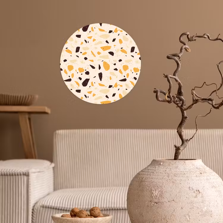 Behangcirkel - Terrazzo - Patroon - Geel - — 2