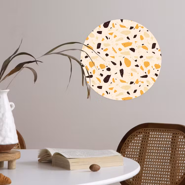 Behangcirkel - Terrazzo - Patroon - Geel - — 4