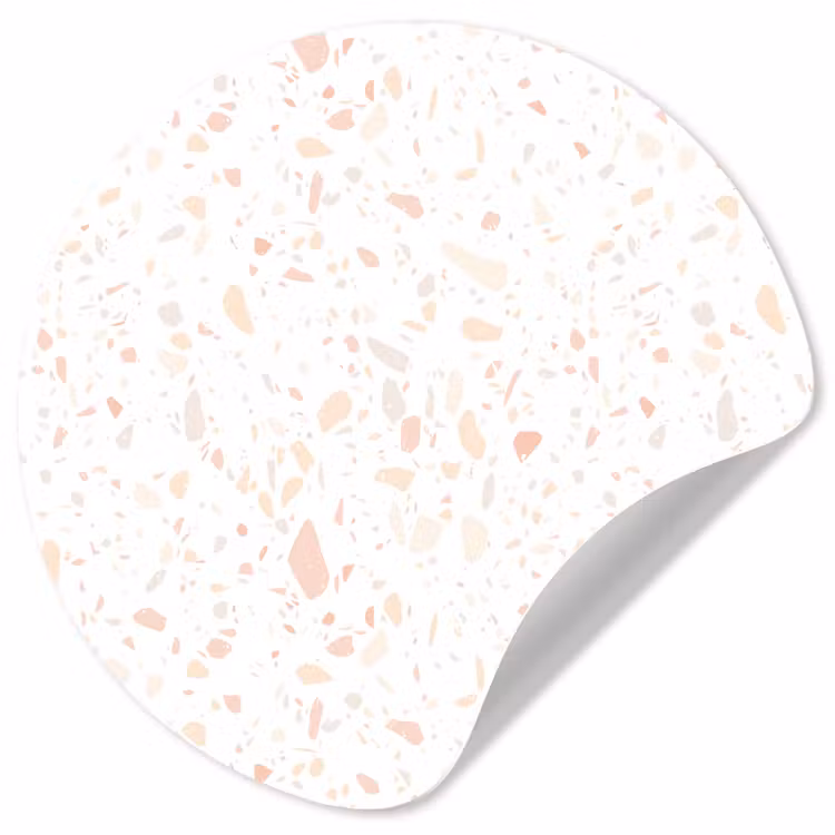 Behangcirkel - Terrazzo - Patroon - Wit - Perzik — 1