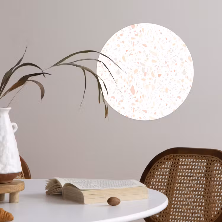 Behangcirkel - Terrazzo - Patroon - Wit - Perzik — 4