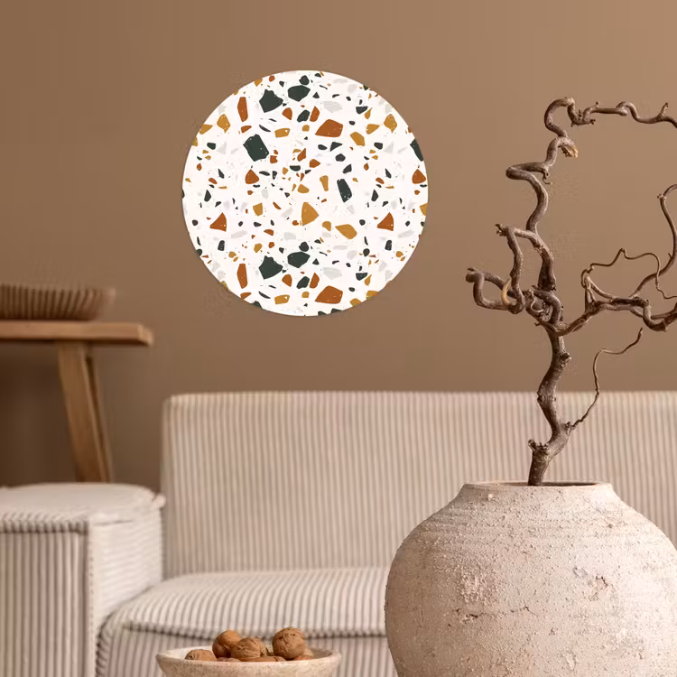 Behangcirkel - Terrazzo - Patroon - Wit - Terra — 2