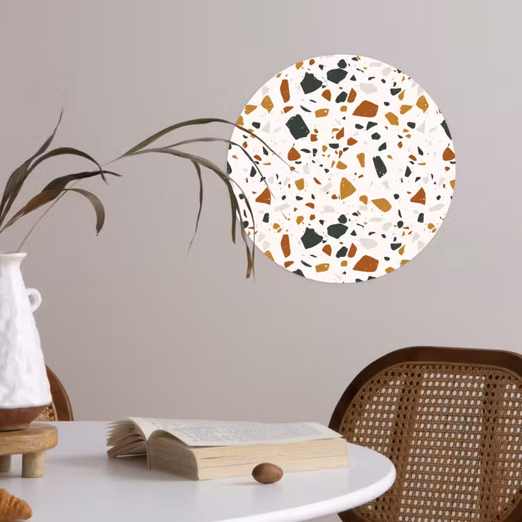 Behangcirkel - Terrazzo - Patroon - Wit - Terra — 4