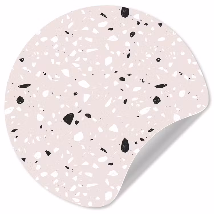Behangcirkel - Terrazzo - Patroon - Zacht - Zwart - Wit — 1