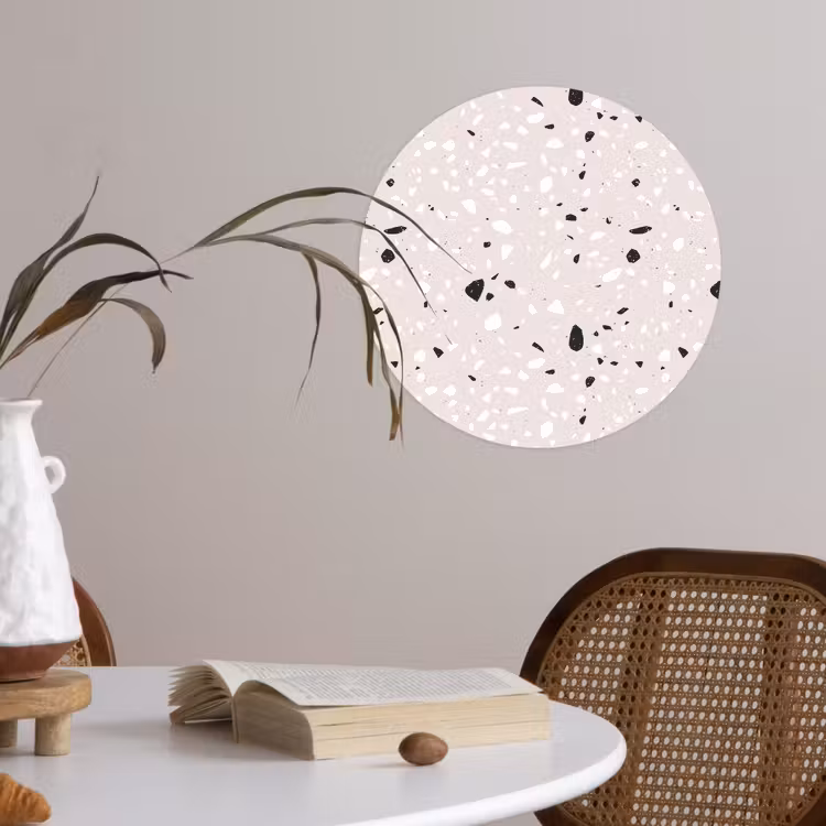 Behangcirkel - Terrazzo - Patroon - Zacht - Zwart - Wit — 4
